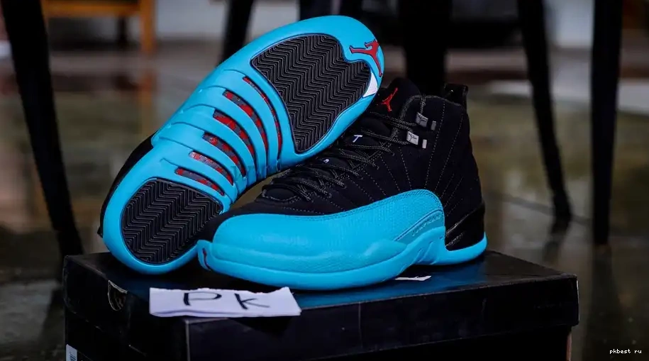 GOD RETAIL READY Retro Blue PK MATERIALS Gamma Jordan 12 TO SHIP 0506